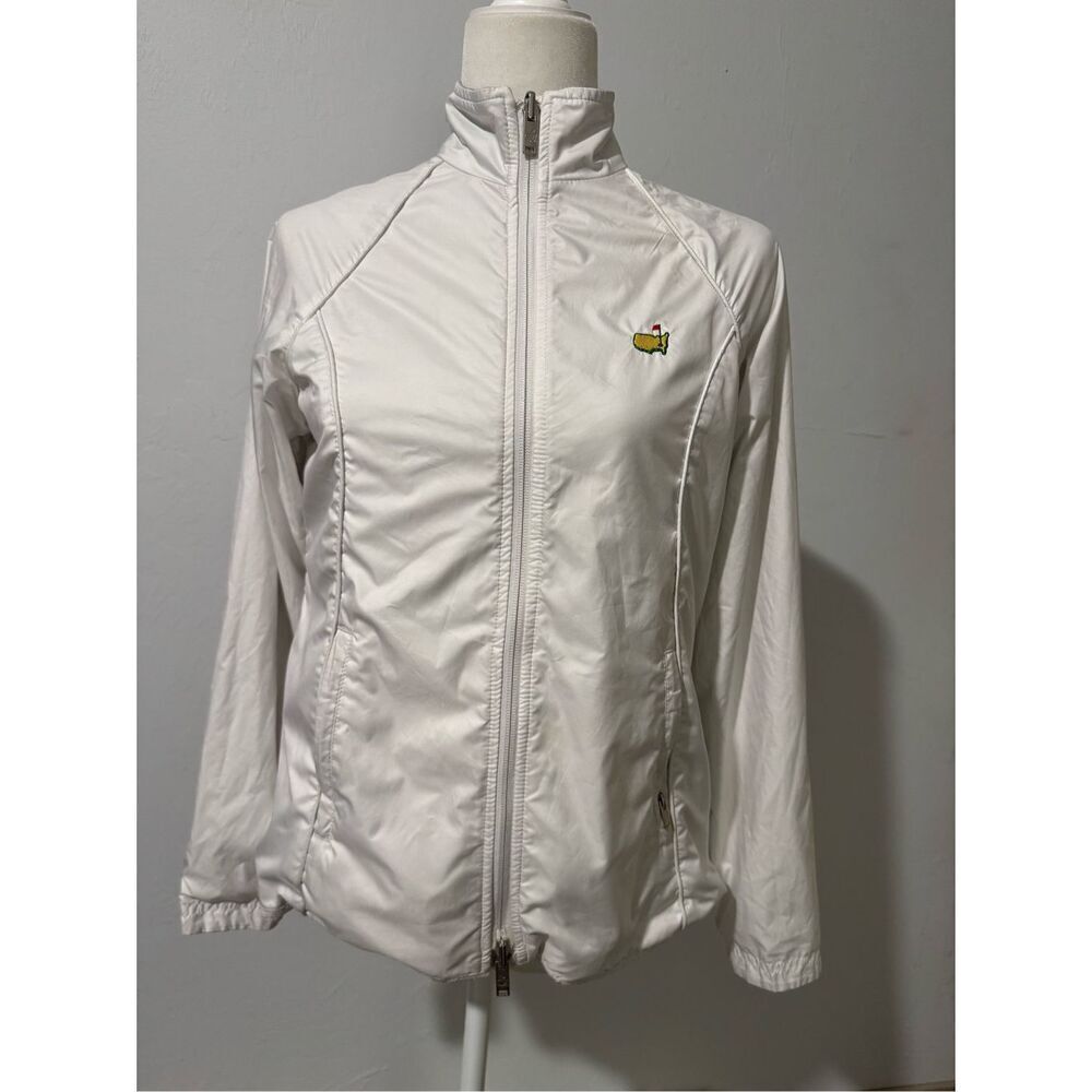 Masters Magnolia lane tech reversible white gray windbreaker jacket S